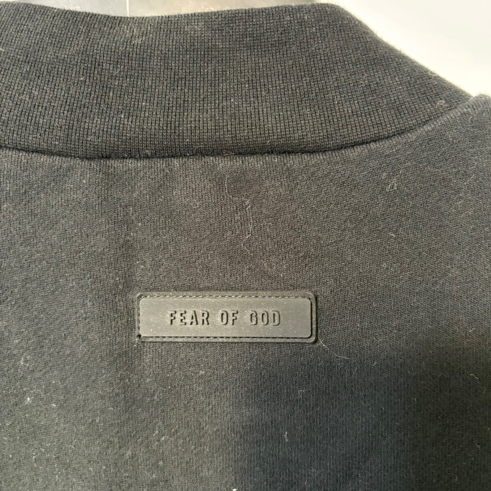 Fear of God Essentials Mock Neck Sweatshirt Black Logo Mens Large L FOG - Picture 5 of 6
